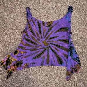Tie dye flowy crop top tank